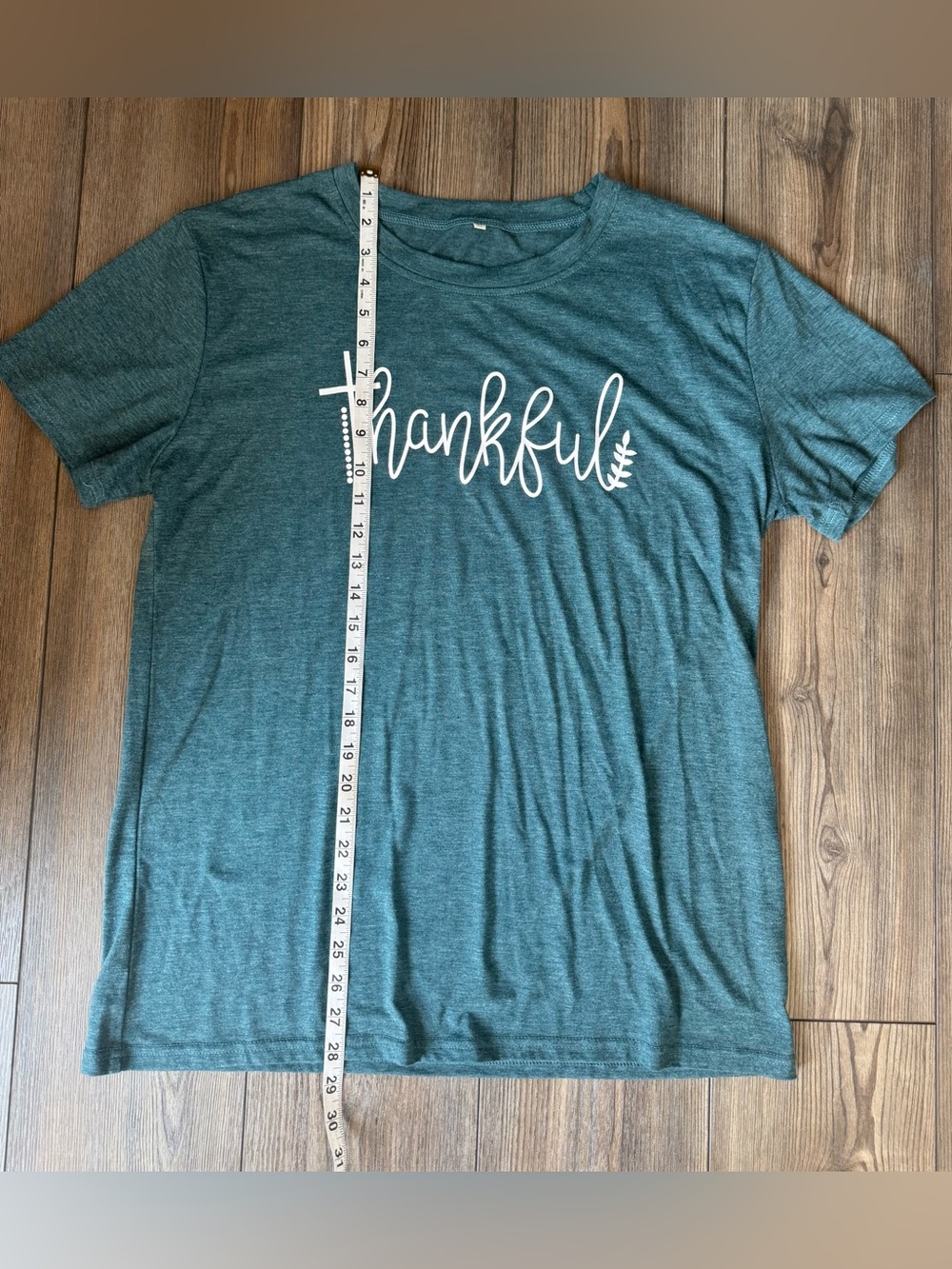 Thankful Graphic Tee - Women's green stretch Short Sleeve Top - Picture 3 of 6